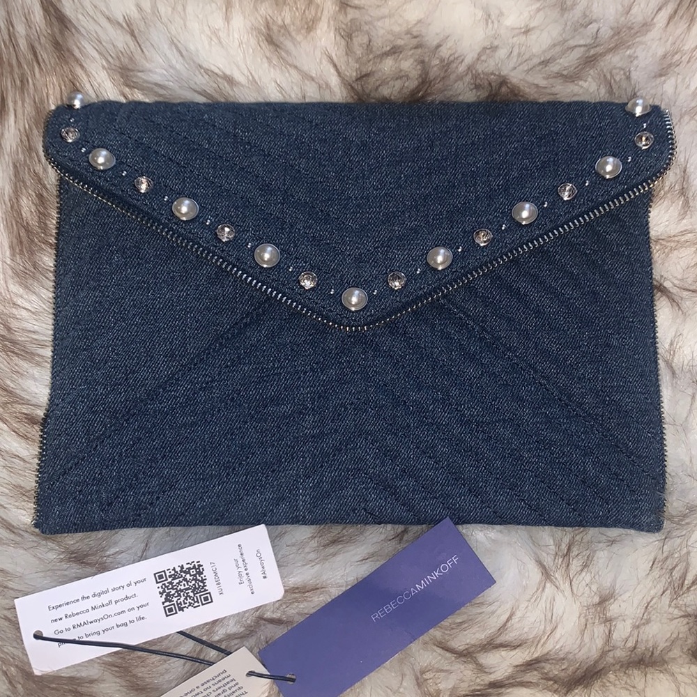 Denim Rebecca Minkoff Clutch LIKE NEW!! With TAGS